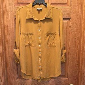 Knox Rose Mustard Button-Up Women's Blouse